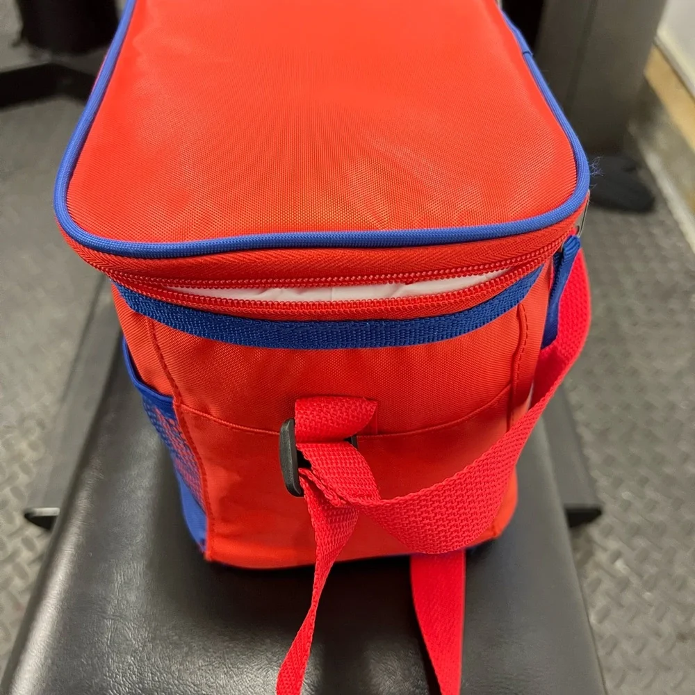 Red and Blue Insulated Cooler Bag